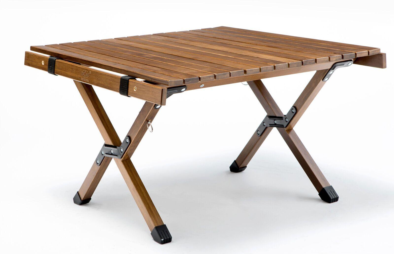 62cm Foldable Bamboo Outdoor Camping Table Waterproof Wood Wooden Travel - Small - Harrogates