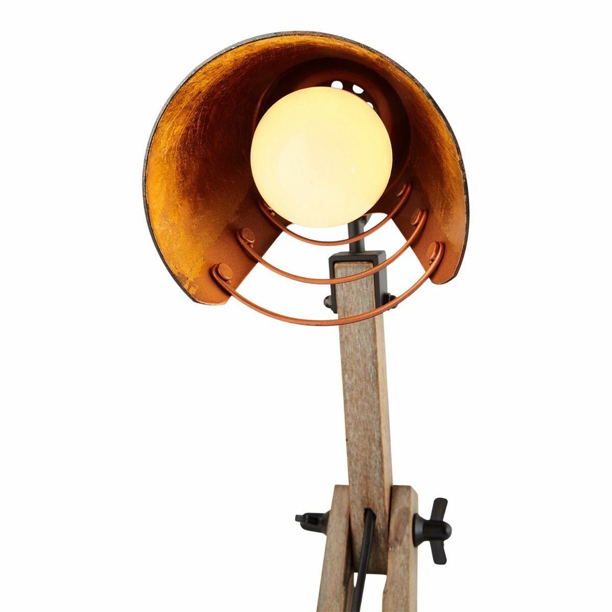 Scandi Modern Natural Wooden Table Lamp Rustic Retro Designer Vintage Light - Harrogates