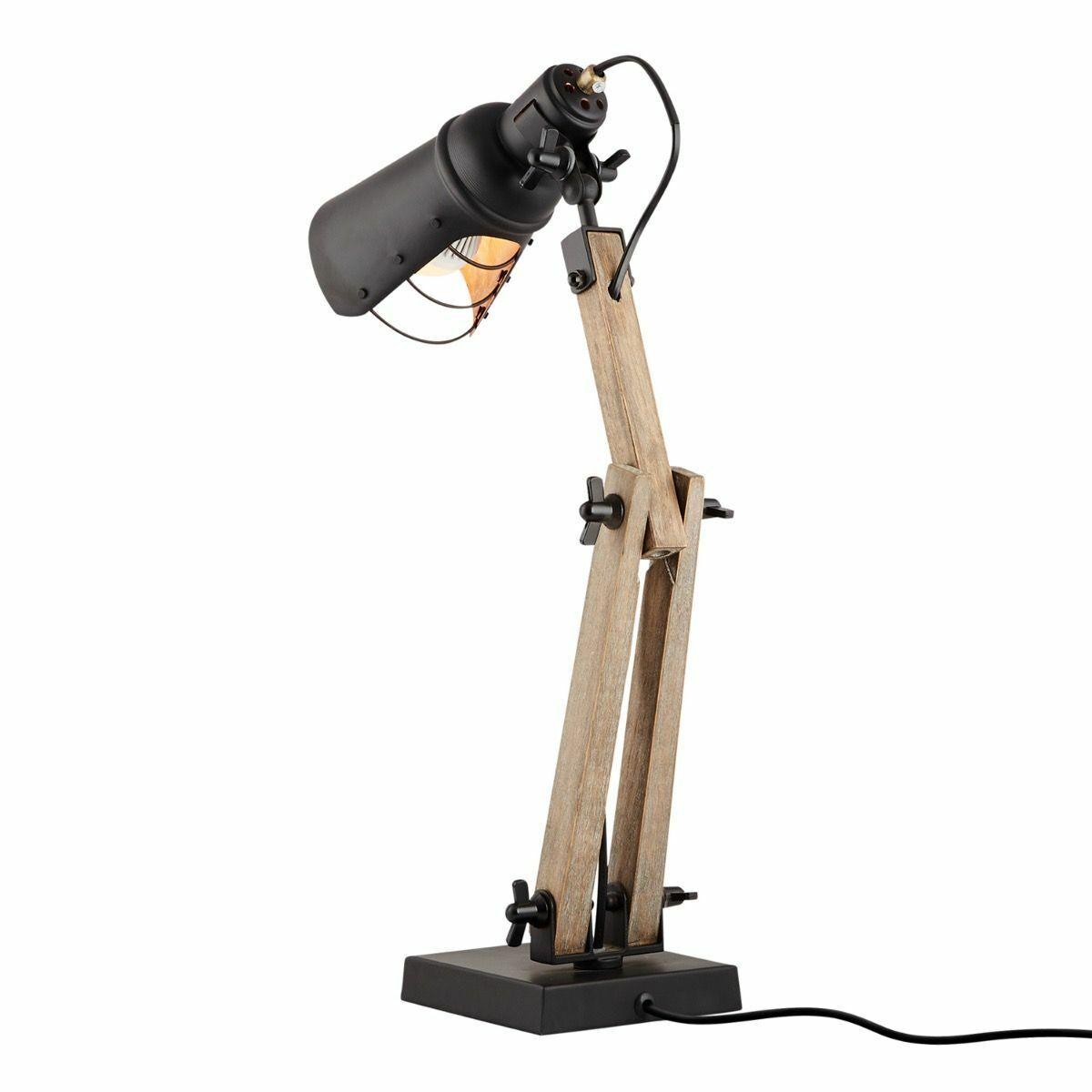 Scandi Modern Natural Wooden Table Lamp Rustic Retro Designer Vintage Light - Harrogates