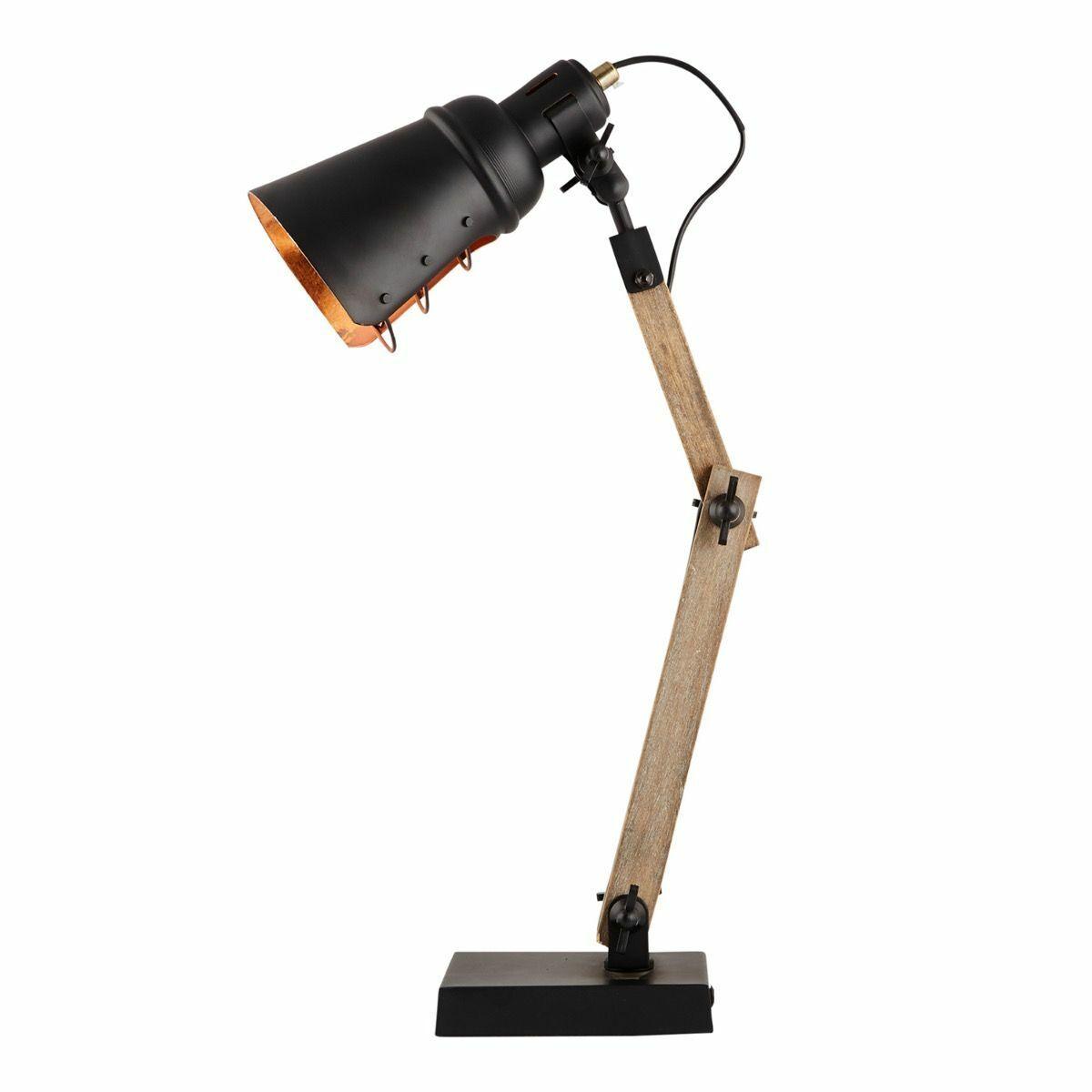 Scandi Modern Natural Wooden Table Lamp Rustic Retro Designer Vintage Light - Harrogates
