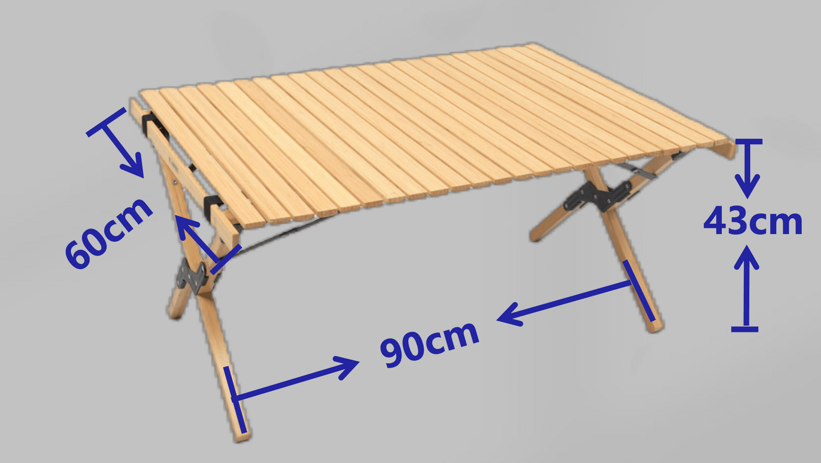 Folding Camping Table Bamboo Roll Up Portable Outdoor Picnic BBQ Desk Beach - Harrogates