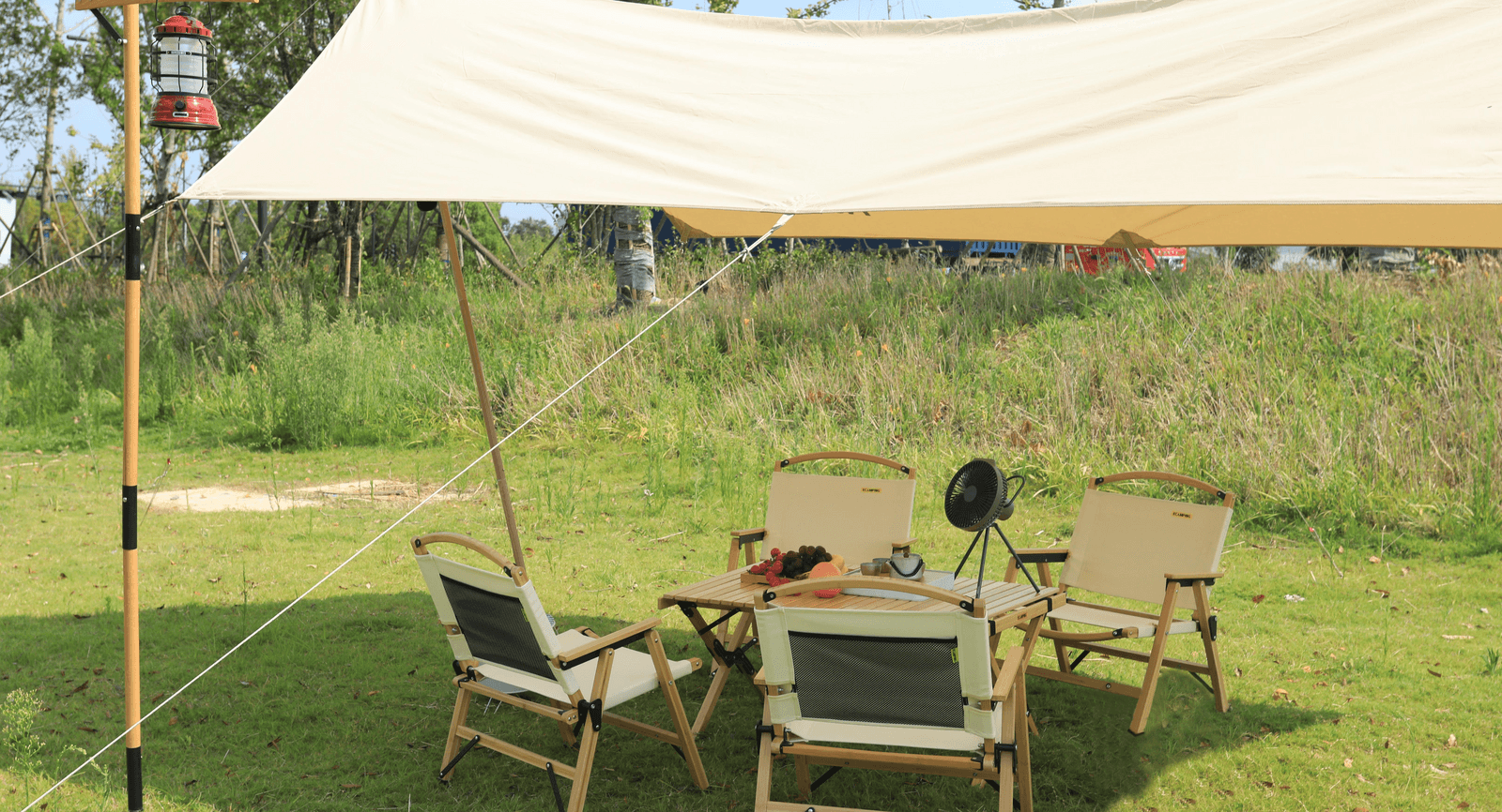 Folding Camping Table Bamboo Roll Up Portable Outdoor Picnic BBQ Desk Beach - Harrogates