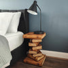 Book Stack Bedside Table/Corner Table/Plant Stand Raintree Wood Natural Finish - Harrogates