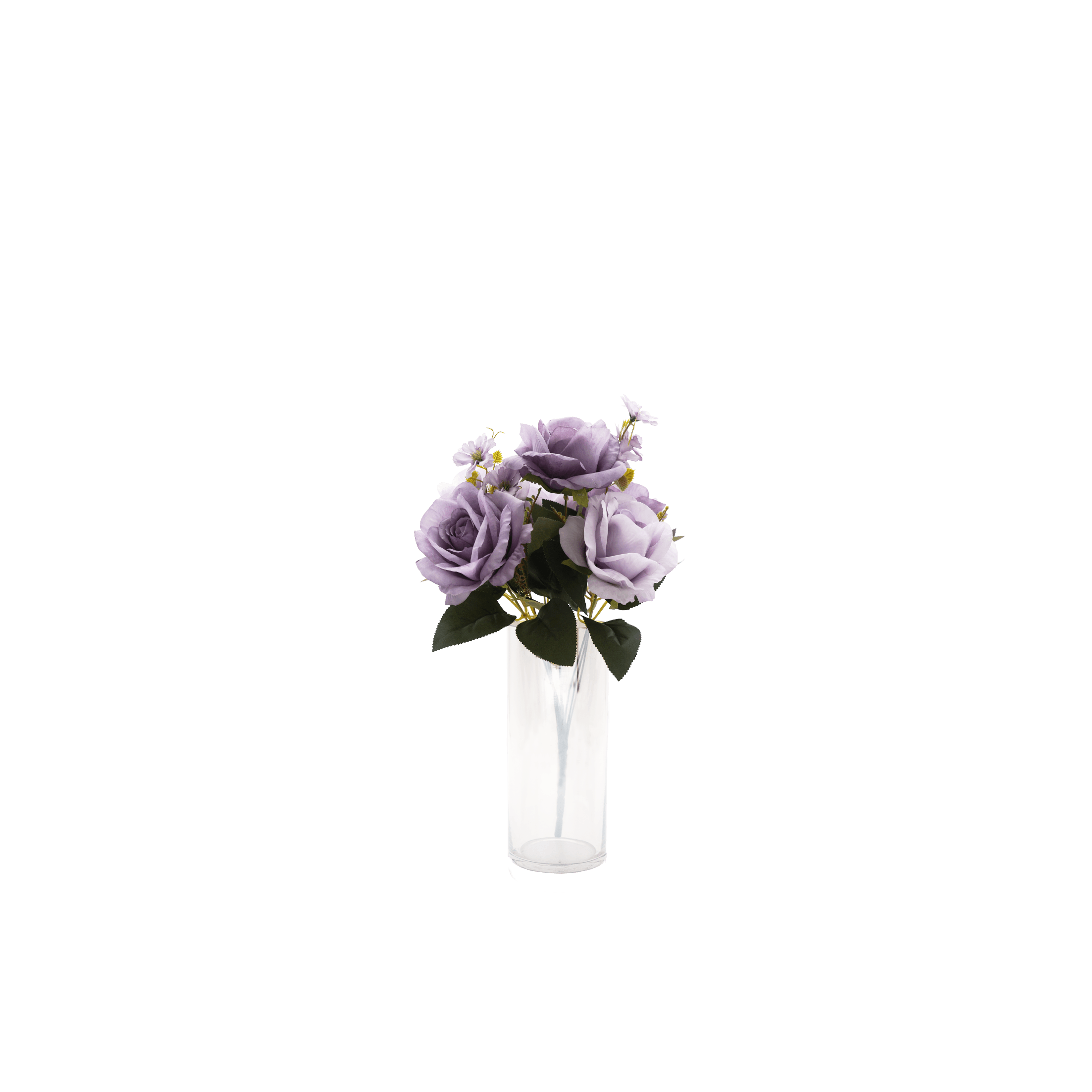 Faux Light Purple Rose/Blueberry Flower Stem - Harrogates