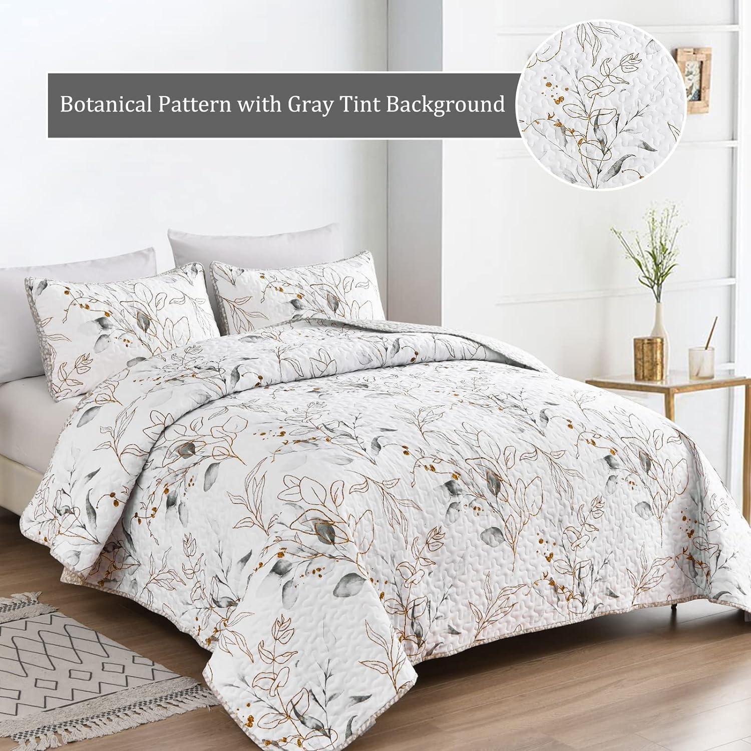 Breathtaking Quilted Coverlet and Pillowcases Set: Transform Your Bedroom's Look - Queen size - Harrogates
