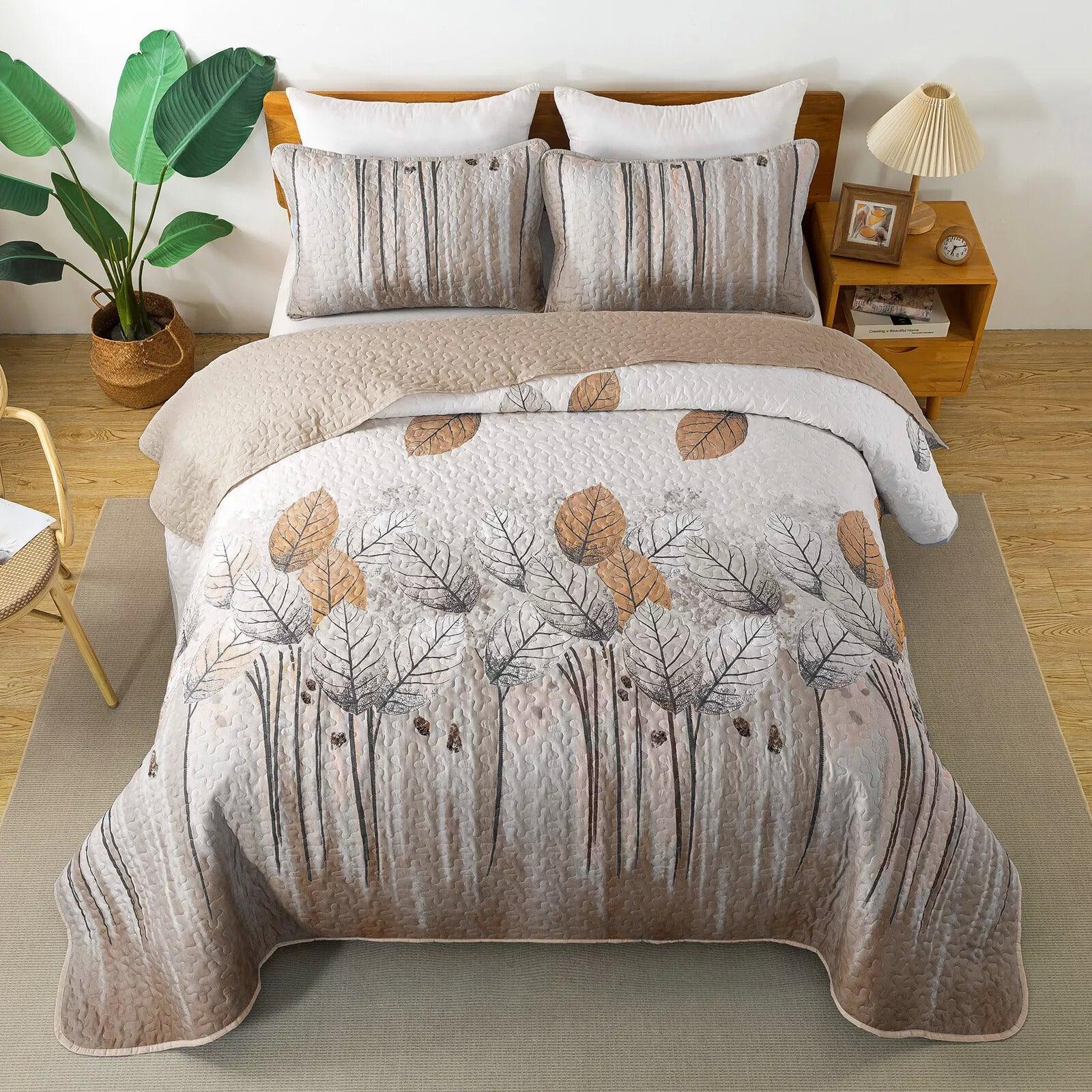Kaleidoscope Quilted bedspread and pillowcovers set: Vibrant and Fun - Queen size - Harrogates