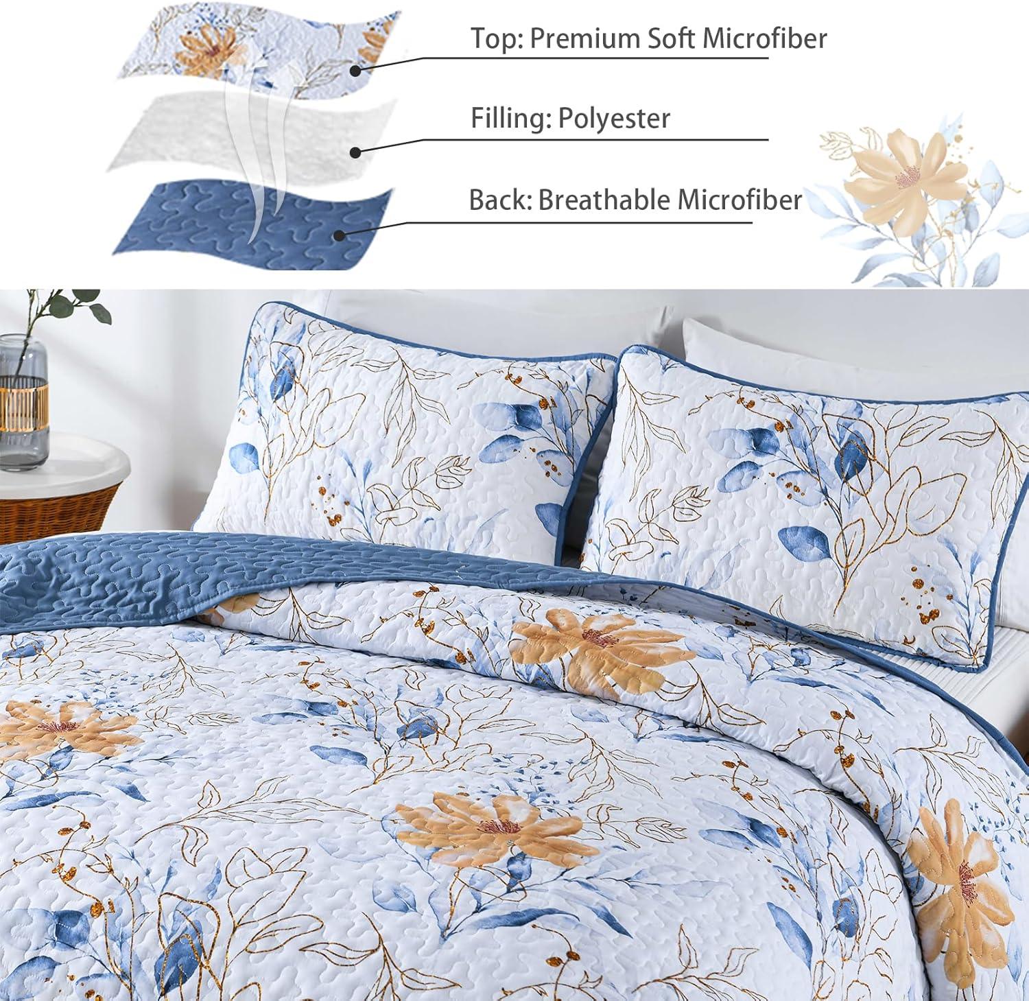 Quietude Quilted coverlet and pillowcovers set: Perfect for Relaxation - Queen size - Harrogates