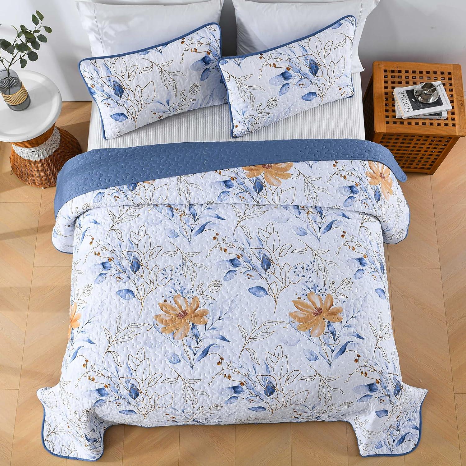 Quietude Quilted coverlet and pillowcovers set: Perfect for Relaxation - Queen size - Harrogates