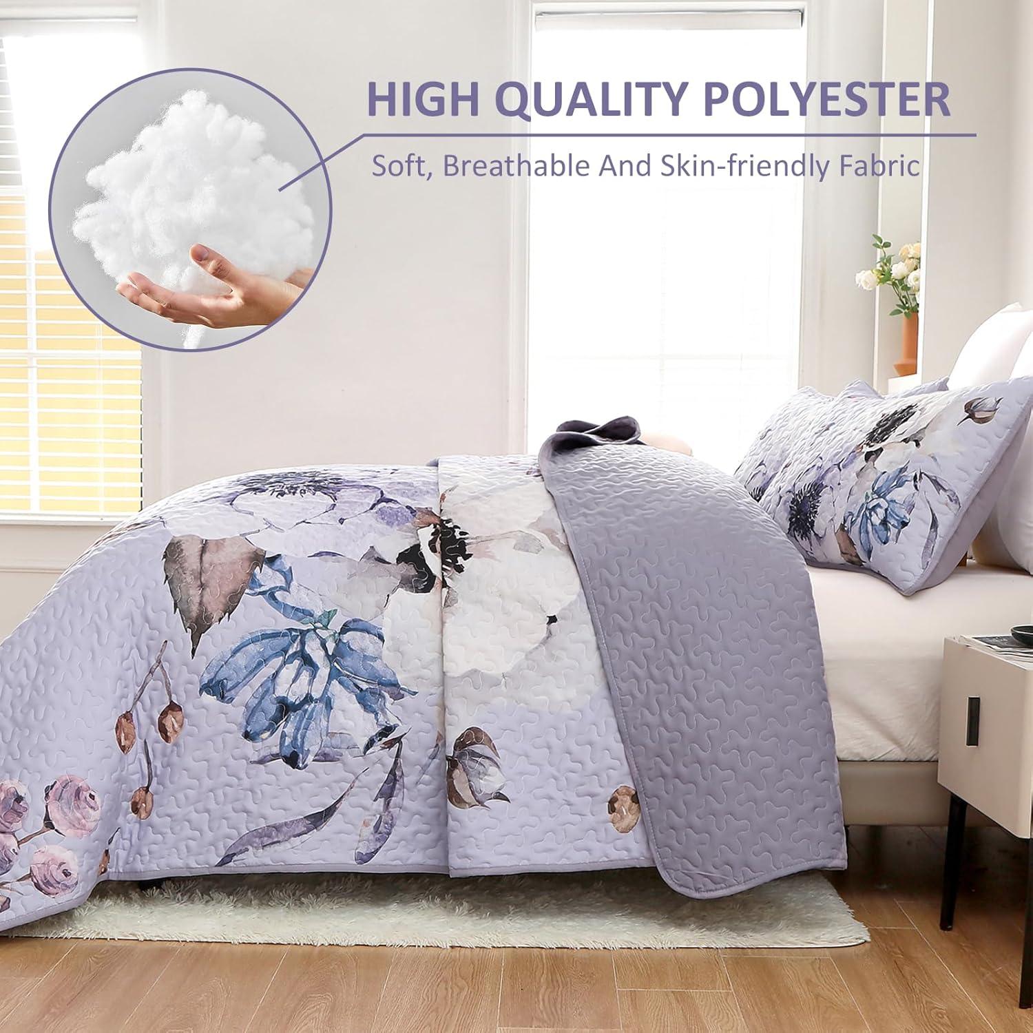 Beautiful Quilted coverlet and pillowcovers set: Comfortable and Versatile - Queen size - Harrogates