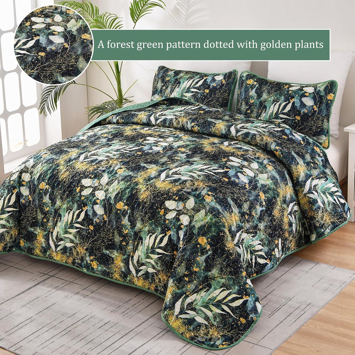 Lush Quilted coverlet and pillowcovers set: Soft and Cozy Feel - Queen size - Harrogates