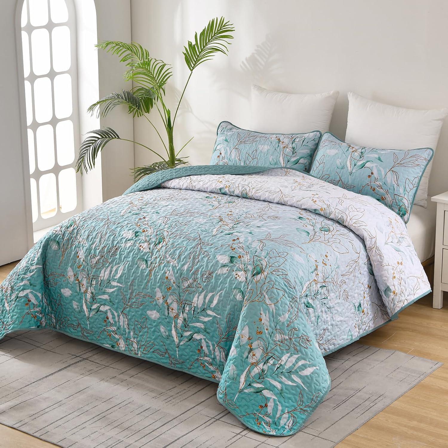 Radiating Quilted bedspread and pillowcovers set: Shine in Your Bedroom - Queen size - Harrogates