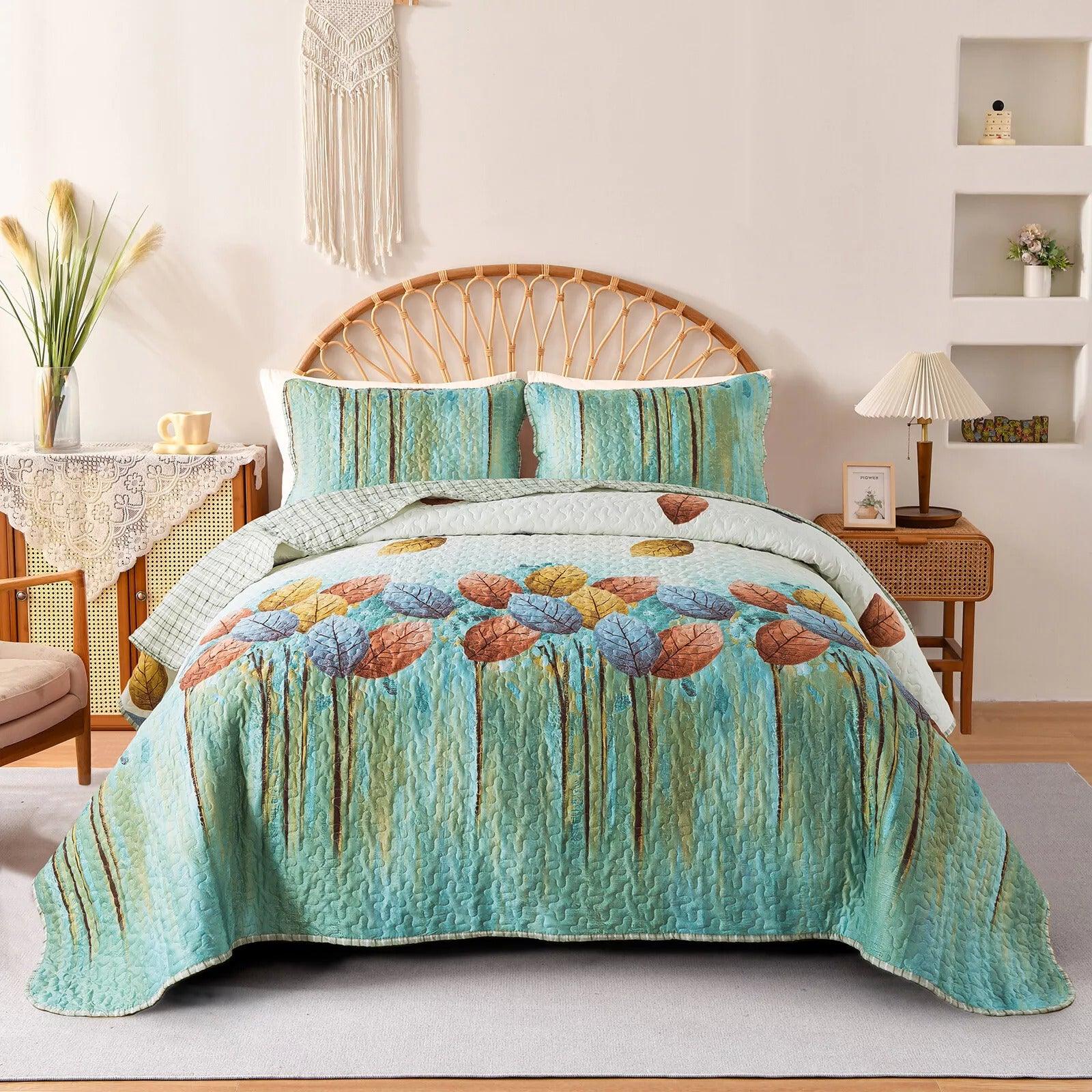 Majestic Quilted bedspread and pillowcovers set: Enhance Your Sleep Experience - Queen size - Harrogates