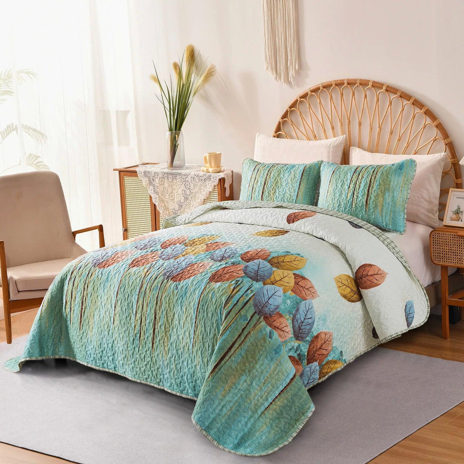 Majestic Quilted bedspread and pillowcovers set: Enhance Your Sleep Experience - Queen size - Harrogates