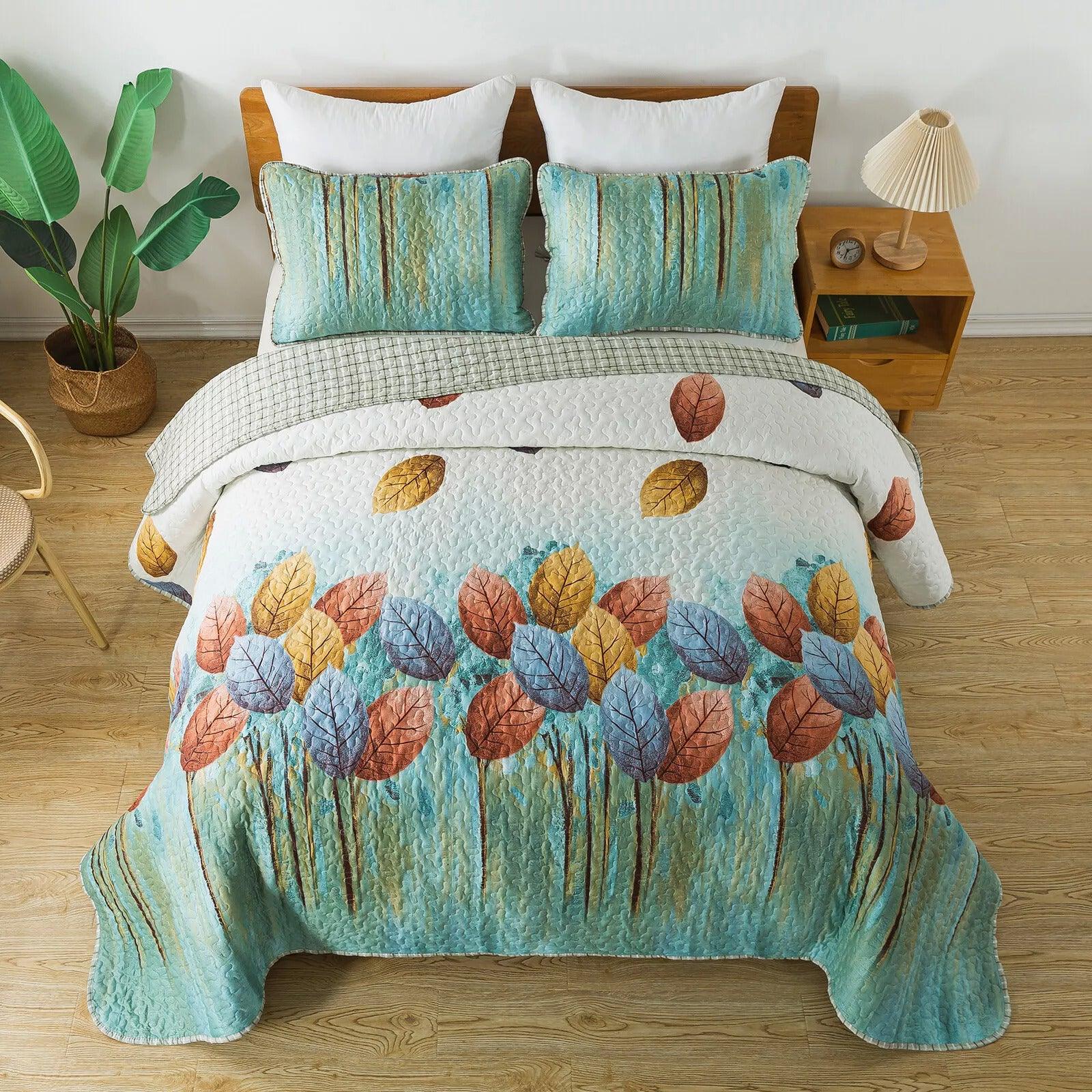 Majestic Quilted bedspread and pillowcovers set: Enhance Your Sleep Experience - Queen size - Harrogates