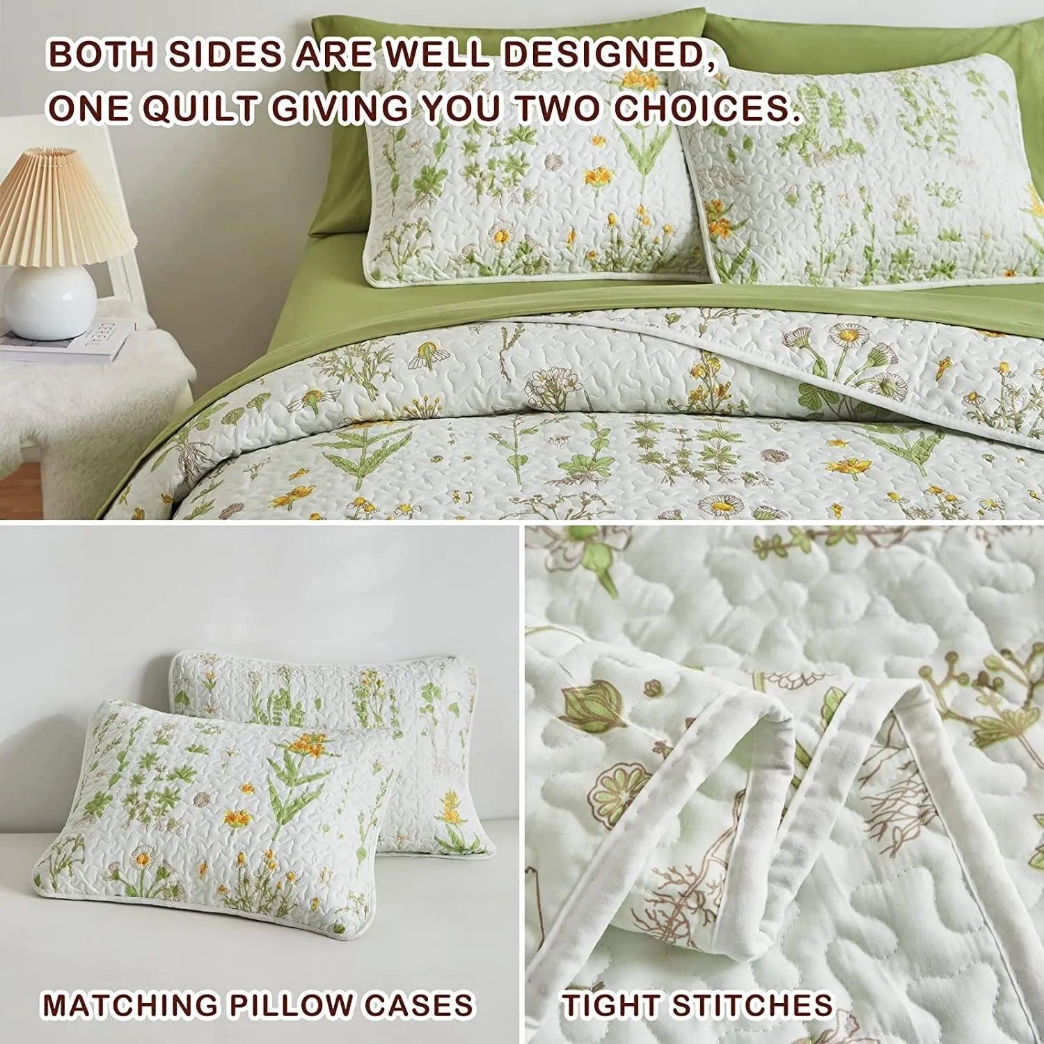 Artistic Quilted coverlet and pillowcovers set: Unleash Your Creativity - Queen size - Harrogates