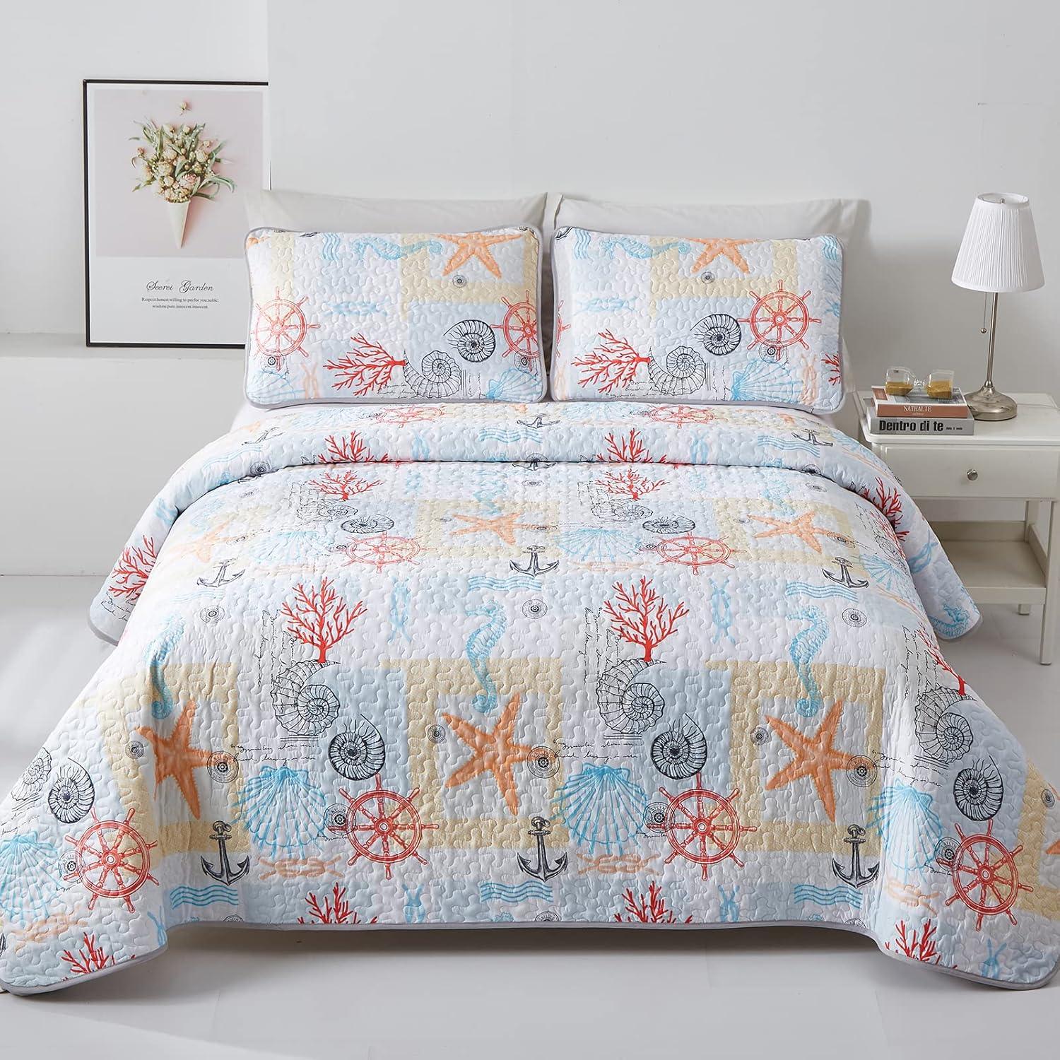 Decorative Quilted coverlet and pillowcovers set: Enhance Your Home Decor - Queen size - Harrogates