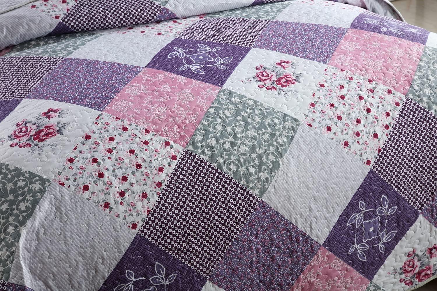 Quaint Quilted bedspread and pillowcovers set: Perfect for a Cozy Retreat - Queen size - Harrogates