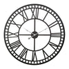 Artiss 60cm Wall Clock Large Roman Numerals Metal Black - Harrogates